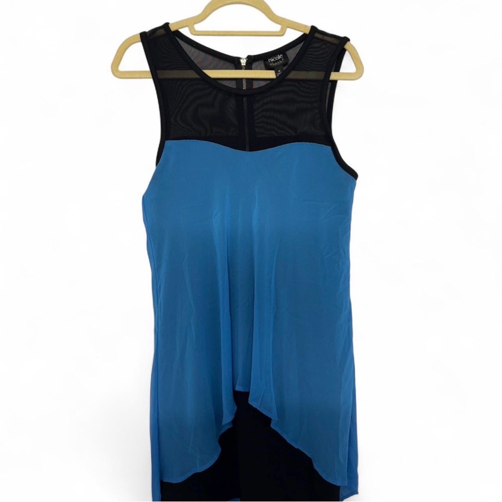 Nicole by Nicole Miller Black and Blue Tank Dress